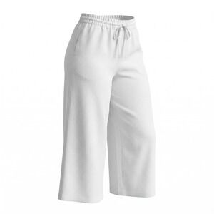 Mandarin Blue Linen Wide Leg Pants 12 White Drawstring Coastal Summer Minimalist